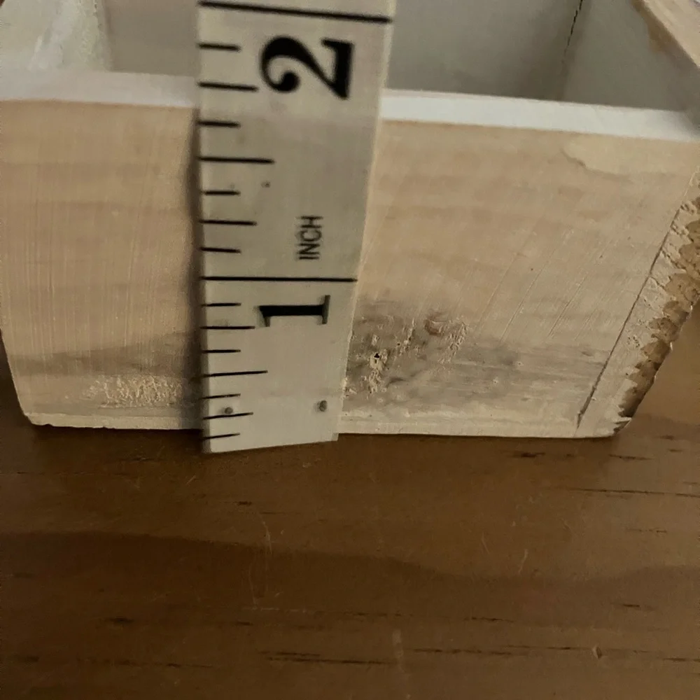 Rustic Chippy Cream Paint Folk Art Wood Distressed Storage Stacked Cube Box - Picture 13 of 13